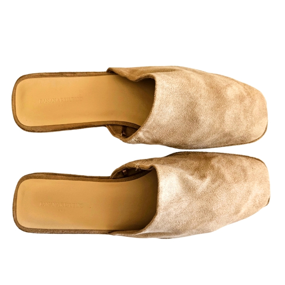 Banana Republic Soft Faux Suede Mule Light Taupe Size 8.5